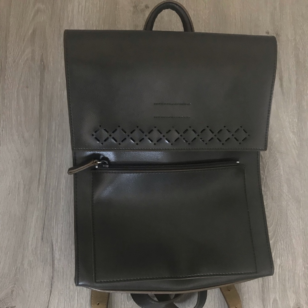 modani leather dark green mini backpack vintage